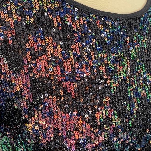 Evereve Sanctuary The Glimmer Top Black Multicolor Sequin - Picture 6 of 15